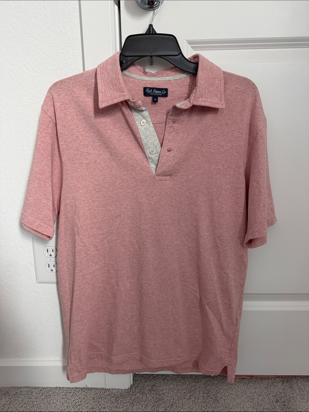 Fish Hippie Heathered Dusty Red Polo Shirt